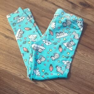 Urban Heritage Teal and White Cloud Print Leggings